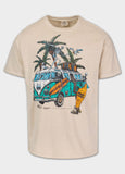 Men's T-Shirt Denim Washed Raw OPEN BEACH - Light sand