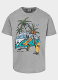 Men's T-Shirt Denim Washed Raw OPEN BEACH - Gray