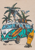 Men's T-Shirt Denim Washed Raw OPEN BEACH - Light sand