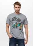 Men's T-Shirt Denim Washed Raw OPEN BEACH - Gray