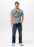 Men's T-Shirt Denim Washed Raw OPEN BEACH - Gray