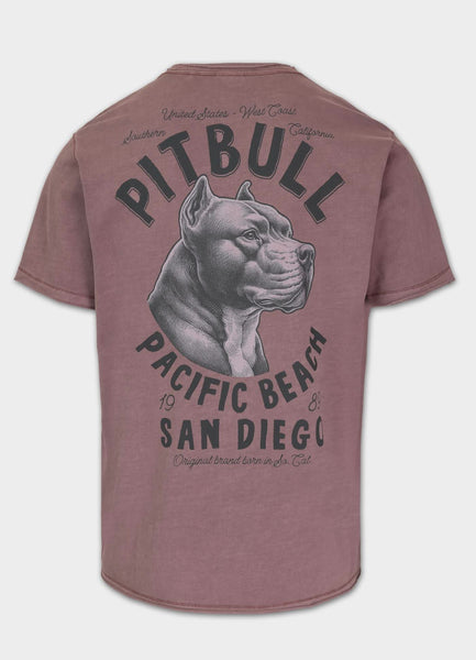 Men's T-Shirt Denim Washed Raw PACIFIC - Dusty burgundy