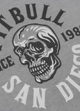 Men's T-Shirt Denim Washed Raw SKULL LOGO - Gray