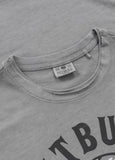 Men's T-Shirt Denim Washed Raw SKULL LOGO - Gray