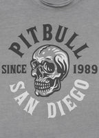 Men's T-Shirt Denim Washed Raw SKULL LOGO - Gray