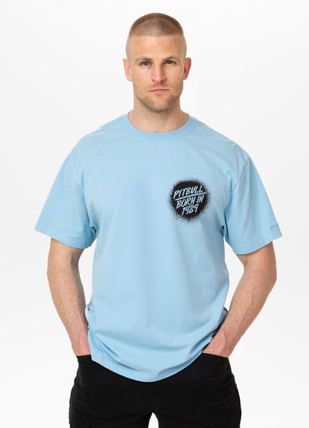 Men's T-Shirt Loose Fit GRAFFITI - Light blue