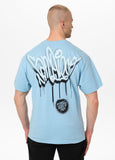 Men's T-Shirt Loose Fit GRAFFITI - Light blue