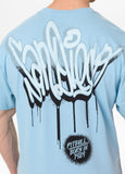 Men's T-Shirt Loose Fit GRAFFITI - Light blue