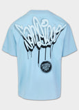 Men's T-Shirt Loose Fit GRAFFITI - Light blue