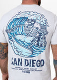 Men's T-Shirt SKULL SURF - Whitey blue