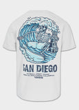 Men's T-Shirt SKULL SURF - Whitey blue
