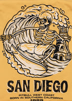 Men's T-Shirt SKULL SURF - Pale yellow
