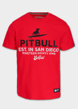 Men's T-Shirt SURFING DOG - Fluo red