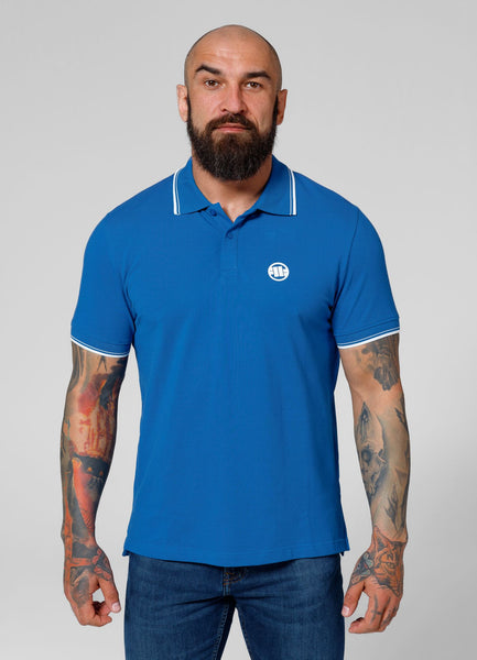 Men's Polo shirt Pique Stripes Regular - Royal blue