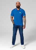 Men's Polo shirt Pique Stripes Regular - Royal blue