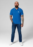 Men's Polo shirt Pique Stripes Regular - Royal blue