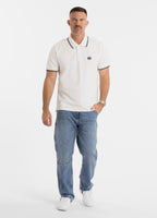 Men's Polo shirt Pique Stripes Regular - Offwhite