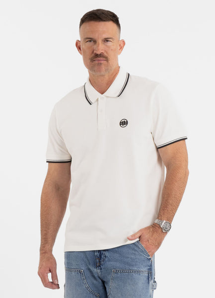 Men's Polo shirt Pique Stripes Regular - Offwhite