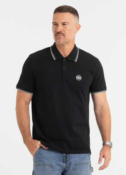 Men's Polo shirt Pique Stripes Regular - Black