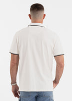 Men's Polo shirt Pique Stripes Regular - Offwhite