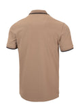 Men's Polo shirt Pique Stripes Regular - Coyote brown