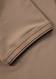 Men's Polo shirt Pique Stripes Regular - Coyote brown