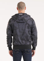 Men's hooded jacket Athletic Logo - All Black Camo