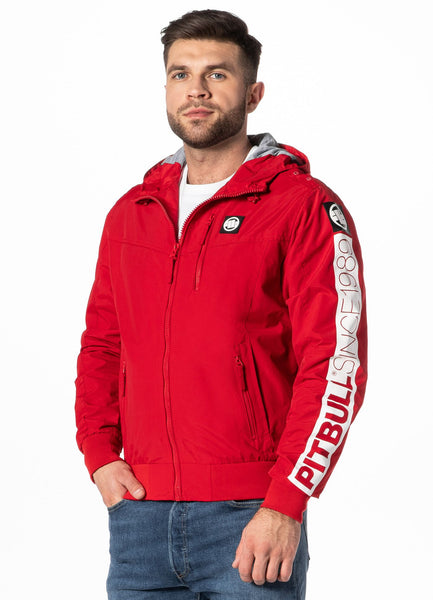 Men's hooded jacket Cabrillo Summer - Red