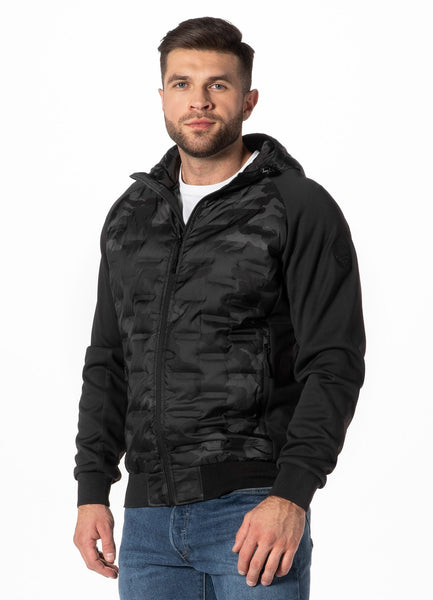 Men's hooded jacket Roxton - All Black Camo