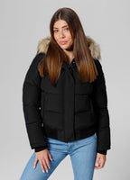 Quilted winter jacket with hood AZALEA