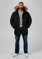 Quilted winter parka jacket with hood FOREST