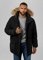 Quilted winter parka jacket with hood FOREST