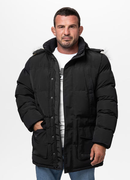 Quilted winter parka jacket with hood FOREST