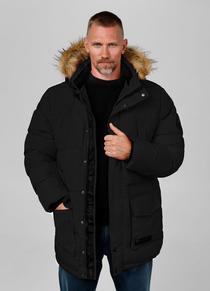 Quilted winter parka jacket with hood FOREST