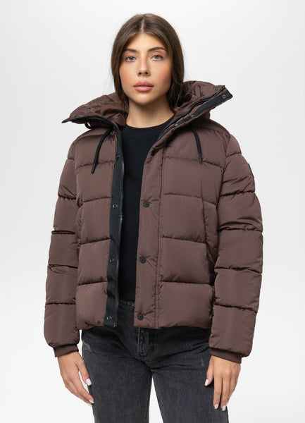 Quilted winter jacket with hood AMALIA