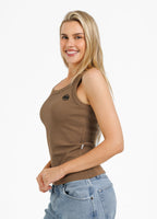 Women's Tank Top Rib LAYLA - Coyote brown