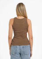 Women's Tank Top Rib LAYLA - Coyote brown