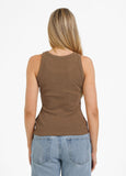 Women's Tank Top Rib LAYLA - Coyote brown