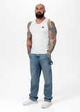 Men's Tank Top Slim Fit Small Logo - White