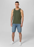 Men's Tank Top Slim Fit Small Logo - Olive