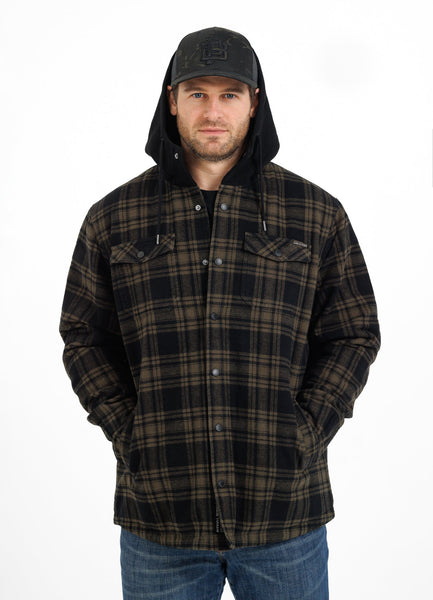 PIONEER Olive/Black Hooded Overshirt