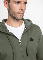 Hooded Zip SMALL LOGO Olive - Pitbull West Coast International Store 