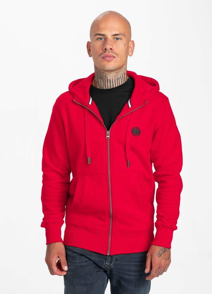 Hooded Zip SMALL LOGO  Red - Pitbull West Coast International Store 