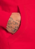 Hooded Zip SMALL LOGO  Red - Pitbull West Coast International Store 