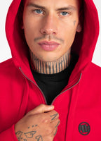 Hooded Zip SMALL LOGO  Red - Pitbull West Coast International Store 