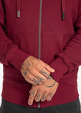 Hooded Zip SMALL LOGO Burgundy - Pitbull West Coast International Store 