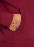 Hooded Zip SMALL LOGO Burgundy - Pitbull West Coast International Store 