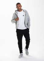 HOODED ZIP SMALL LOGO GREY MELANGE - Pitbull West Coast International Store 