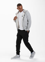 HOODED ZIP SMALL LOGO GREY MELANGE - Pitbull West Coast International Store 