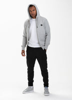 HOODED ZIP SMALL LOGO GREY MELANGE - Pitbull West Coast International Store 
